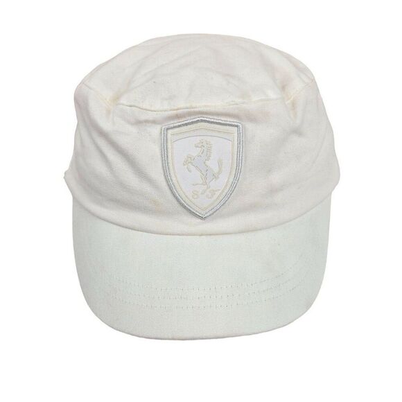 Puma Ferrari White Cap Hat Adult One Size Fleece Lined - Picture 1 of 7